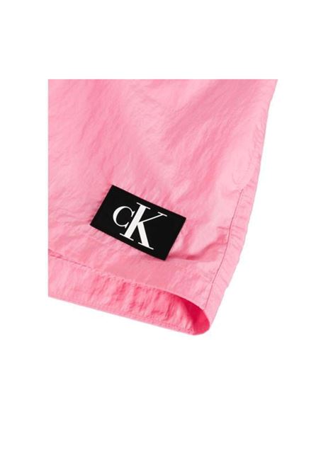 Costume Calvin Klein Logo Patch Short Drawstring Rosa Uomo CALVIN KLEIN SWIMWEAR | Costumi | KM0KM00979-TFZ